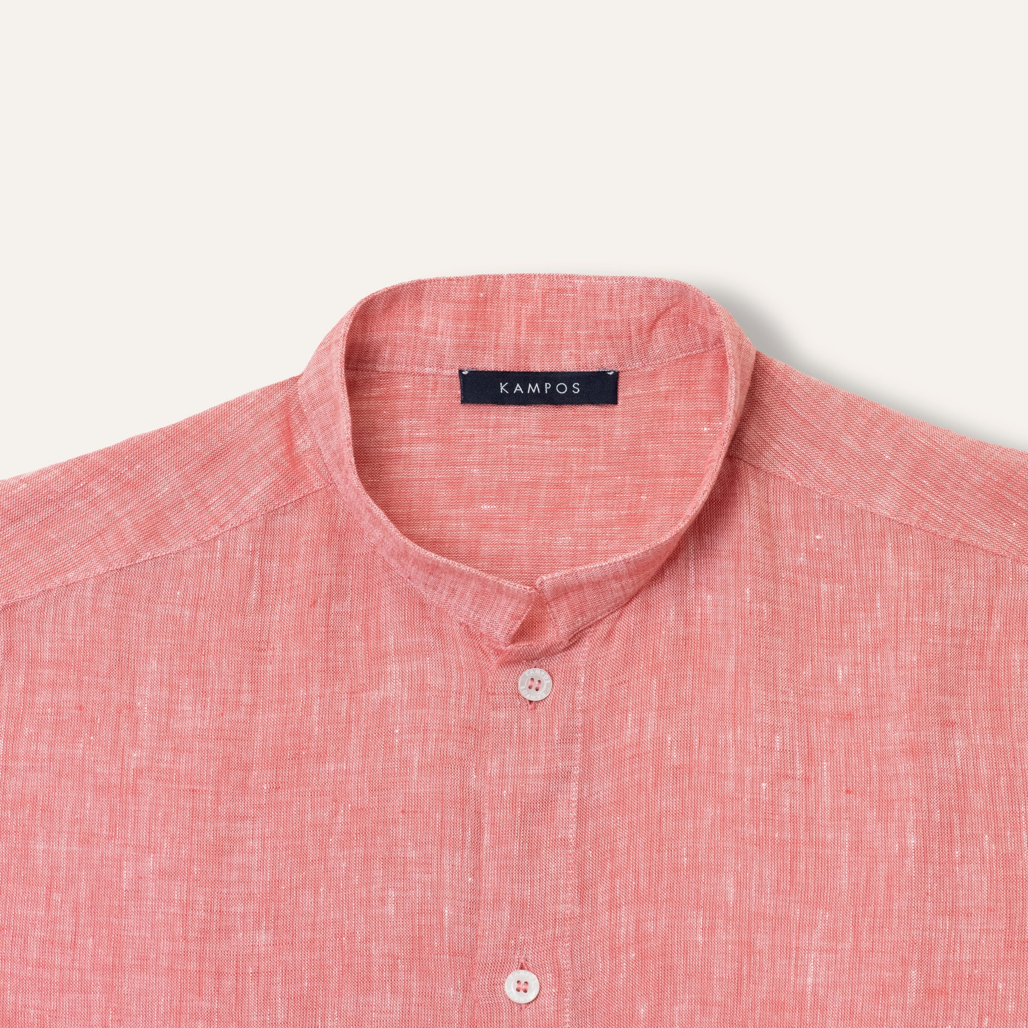 Casual Linen Shirt Coral - Image 3