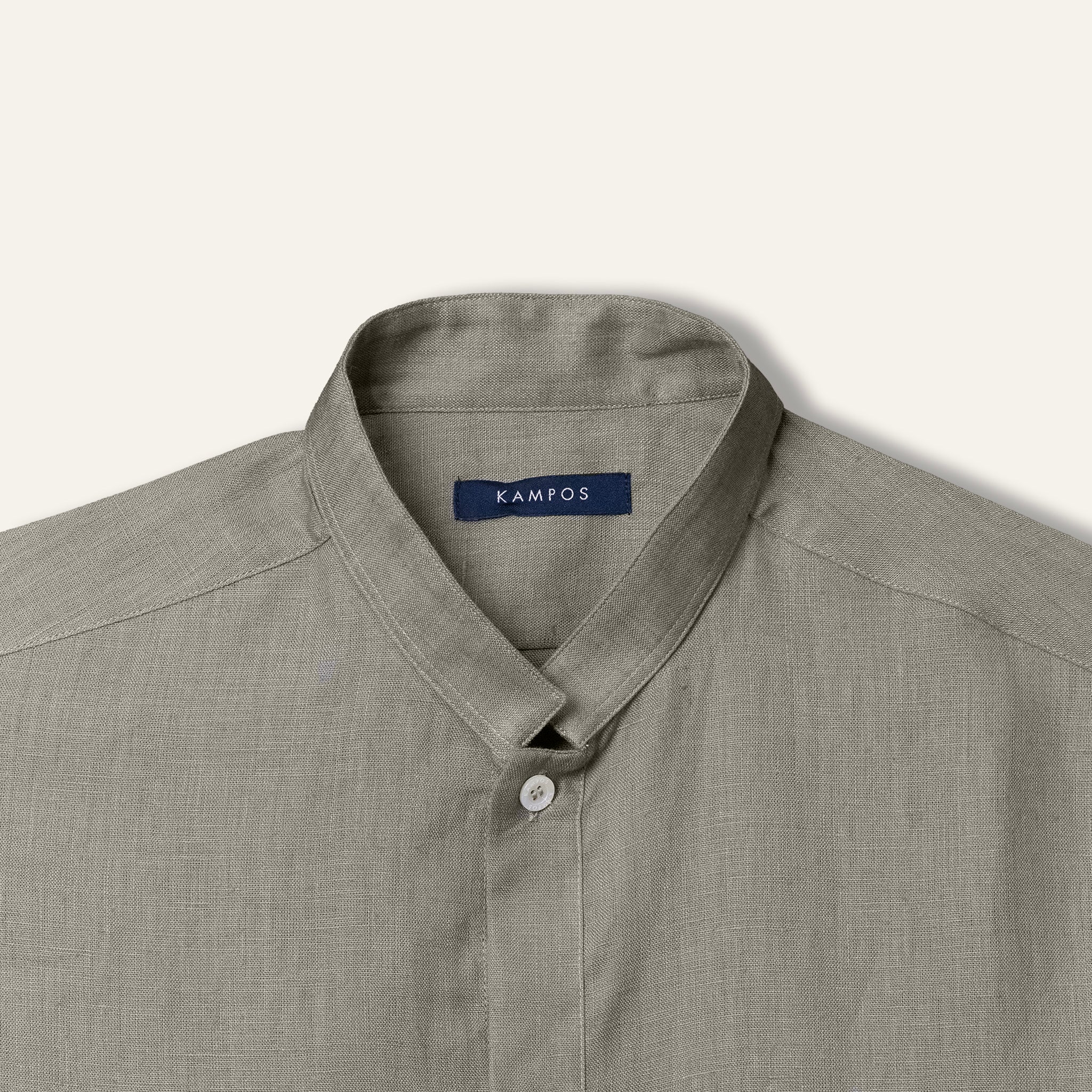 Casual Linen Shirt Olive - Image 4