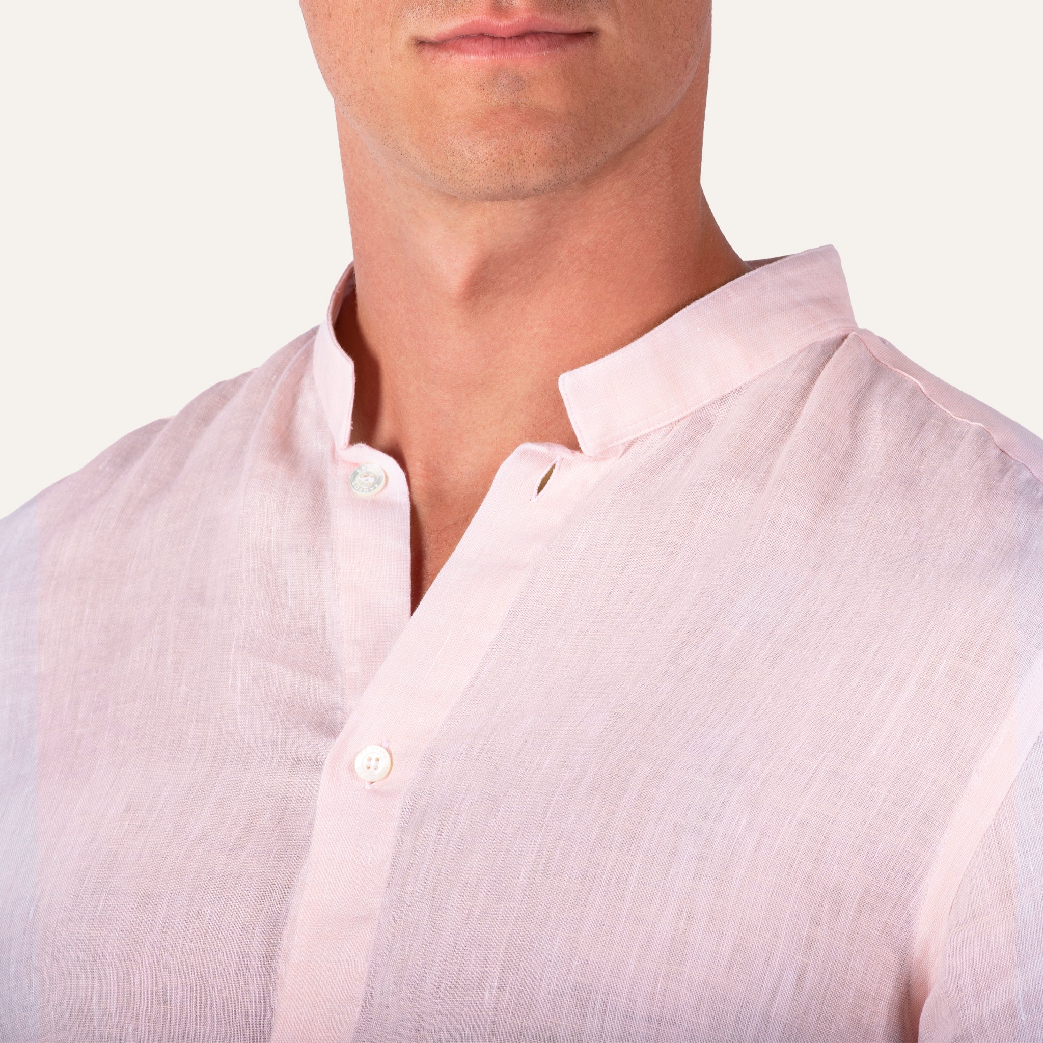 Casual Linen Shirt Pink - Image 5