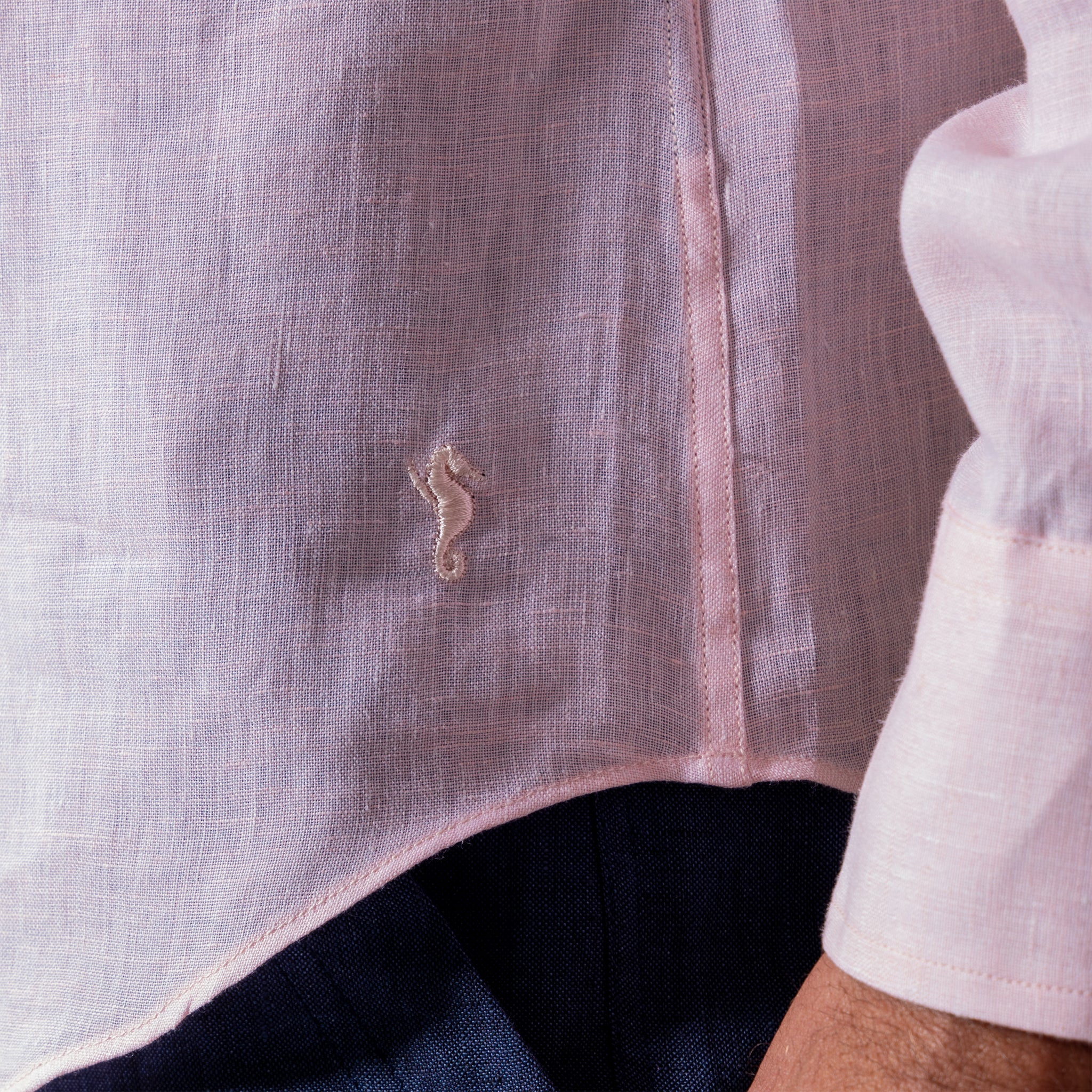 Classic Linen Shirt Pink - Image 4
