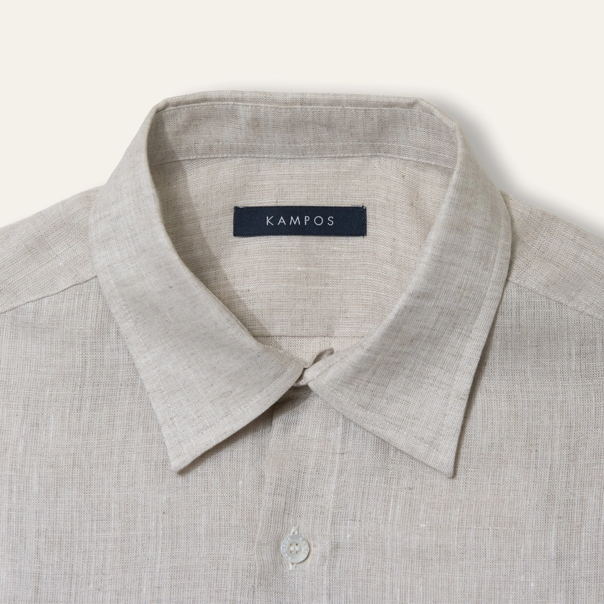 Classic Linen Shirt Sand - Image 3