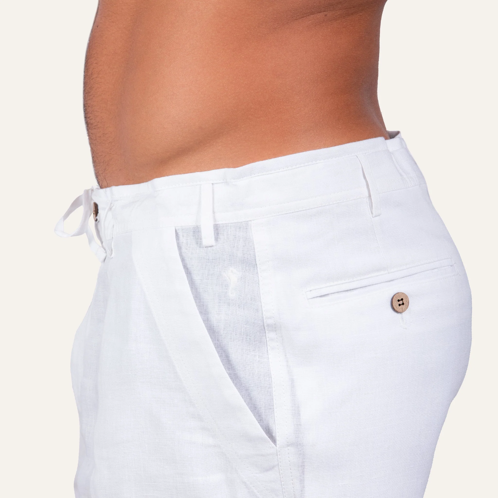 Linen Bermuda Shorts White - Image 4