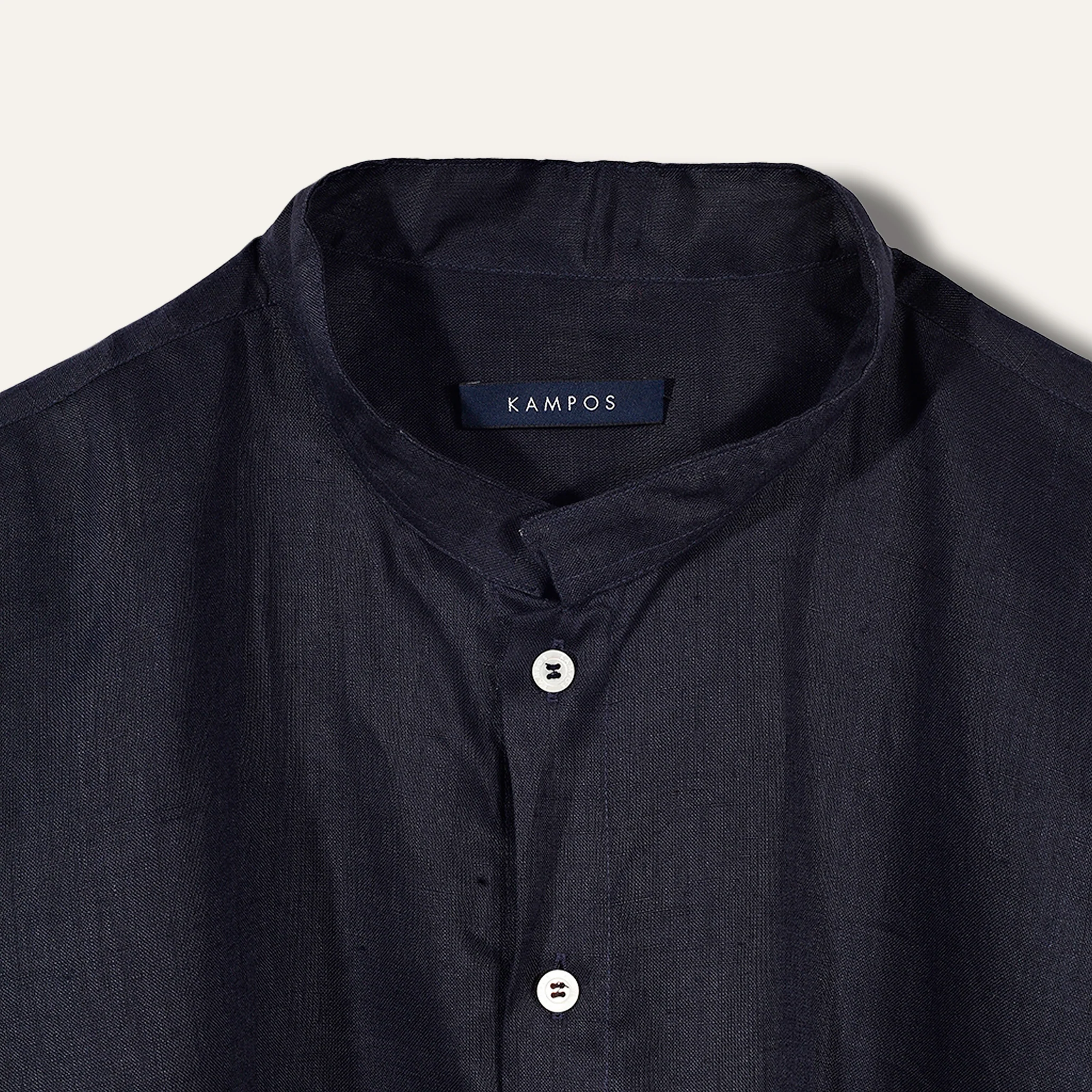 Casual Linen Shirt Navy - Image 4