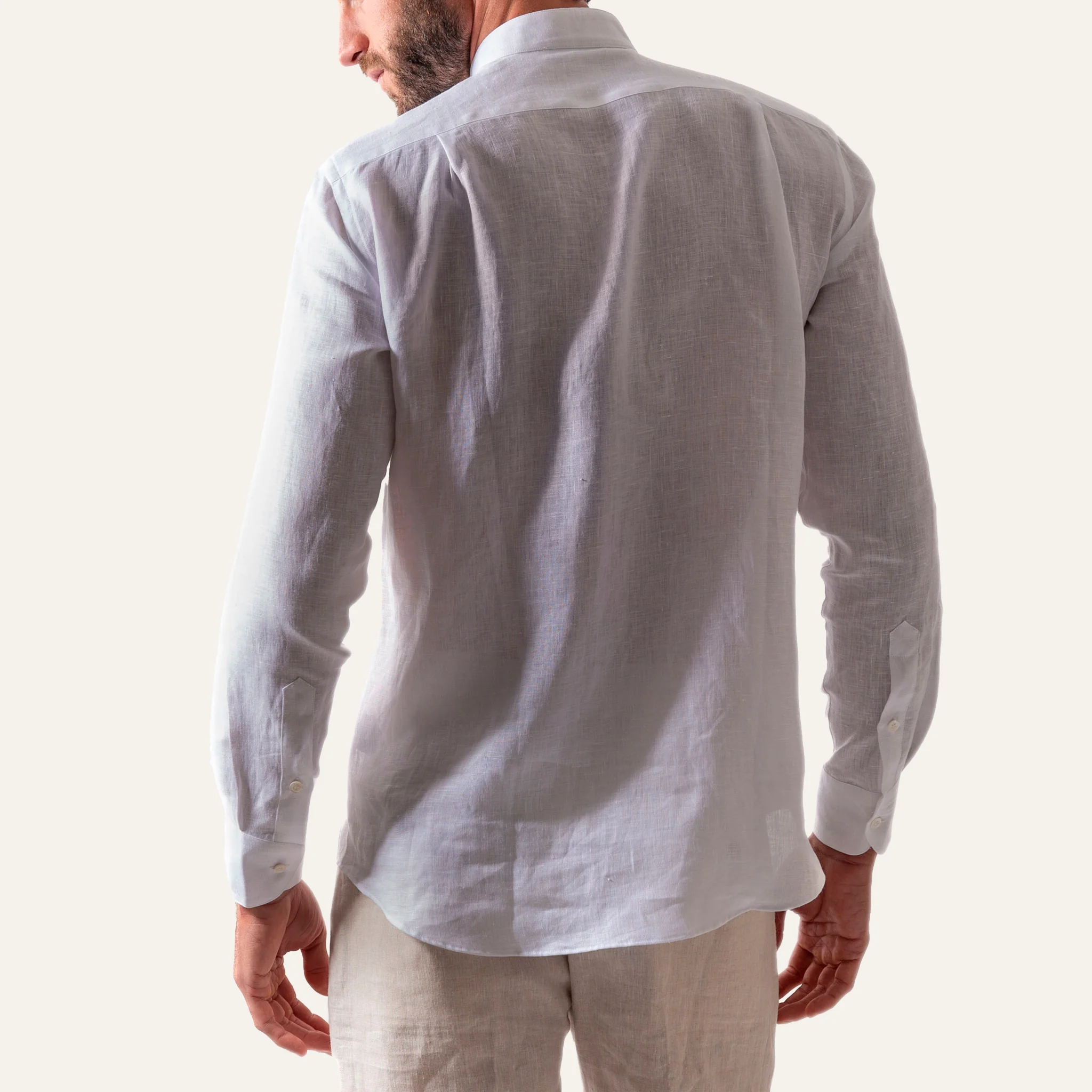 Casual Linen Shirt White - Image 5