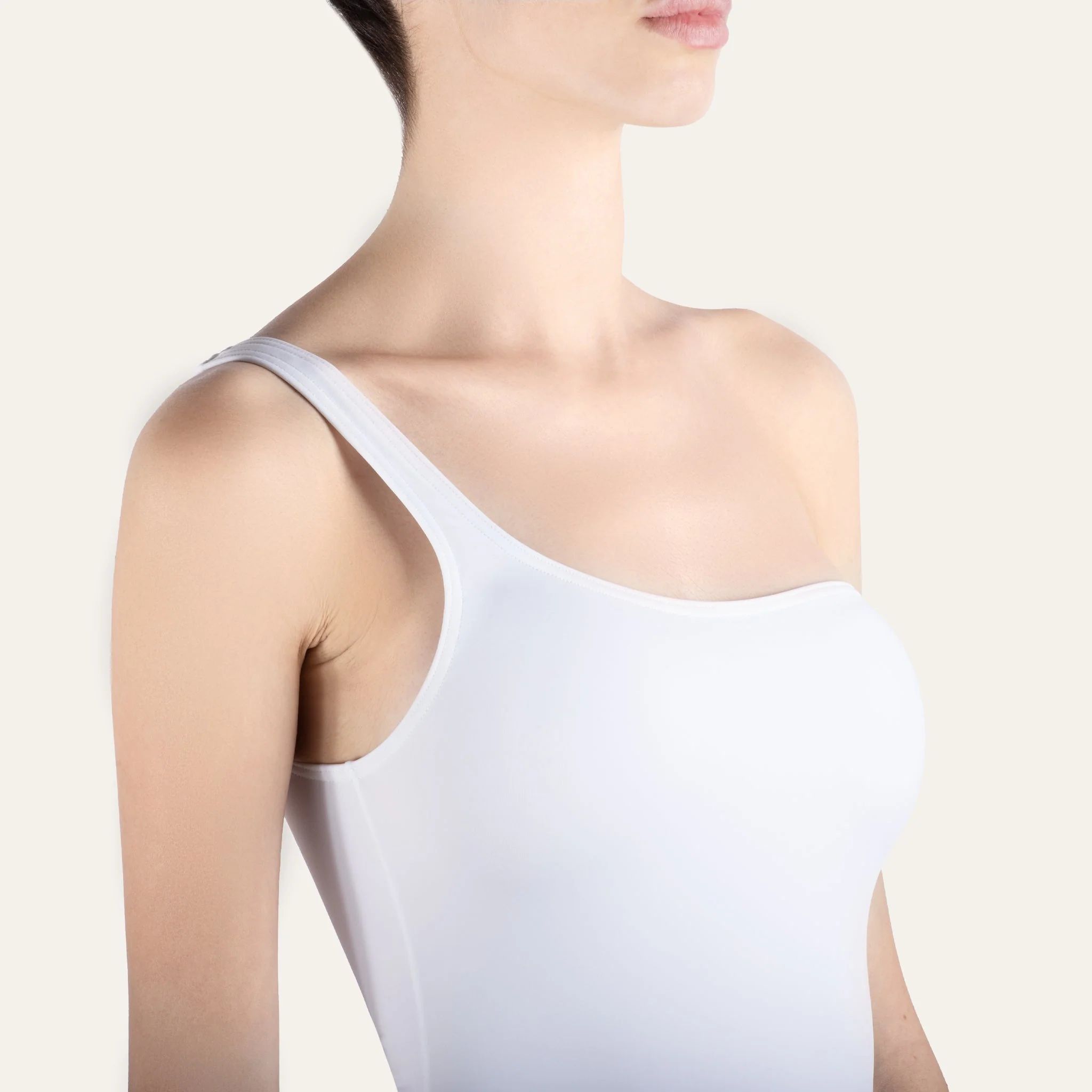 One-Shoulder One Piece White - Image 3
