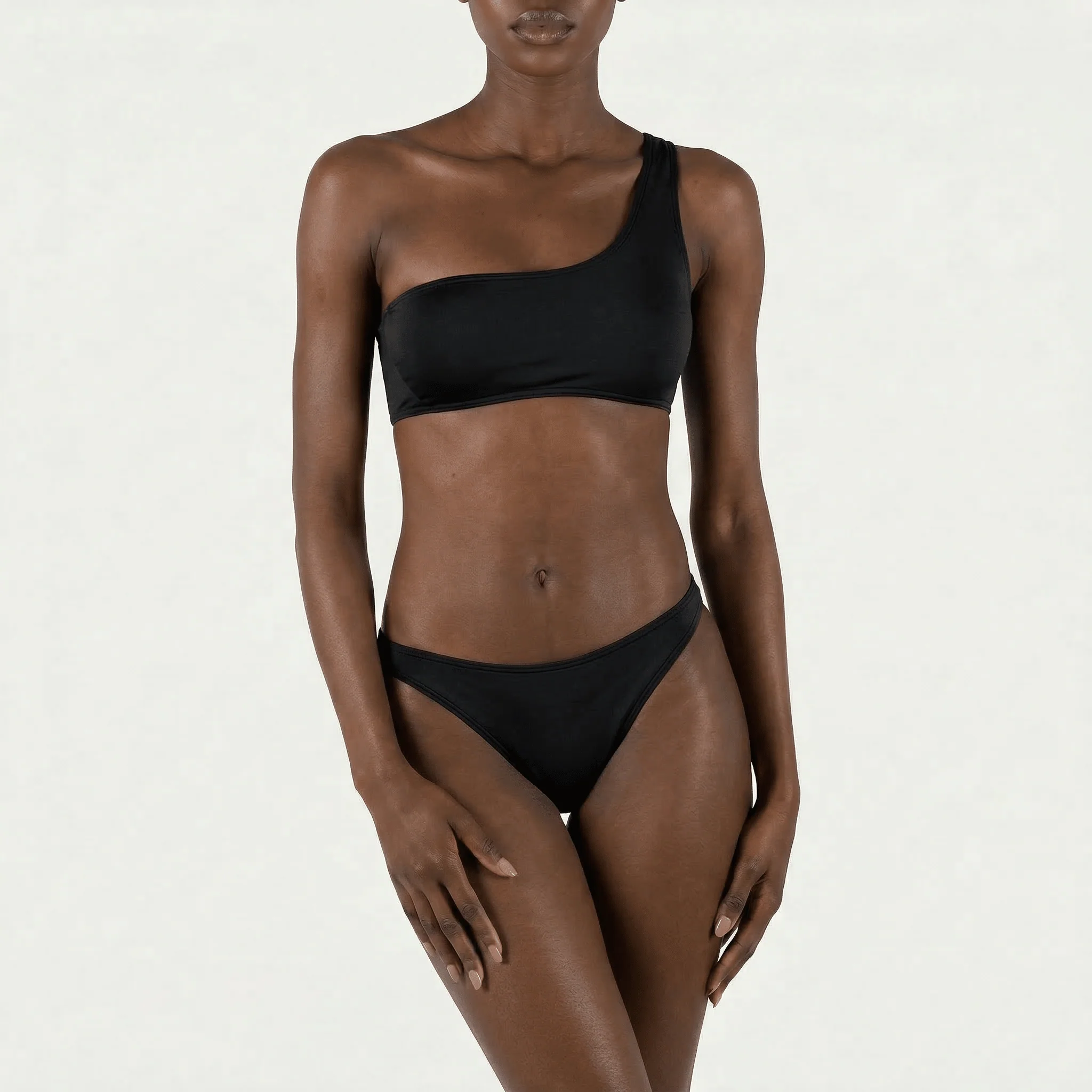 One-Shoulder Top Black - Image 3