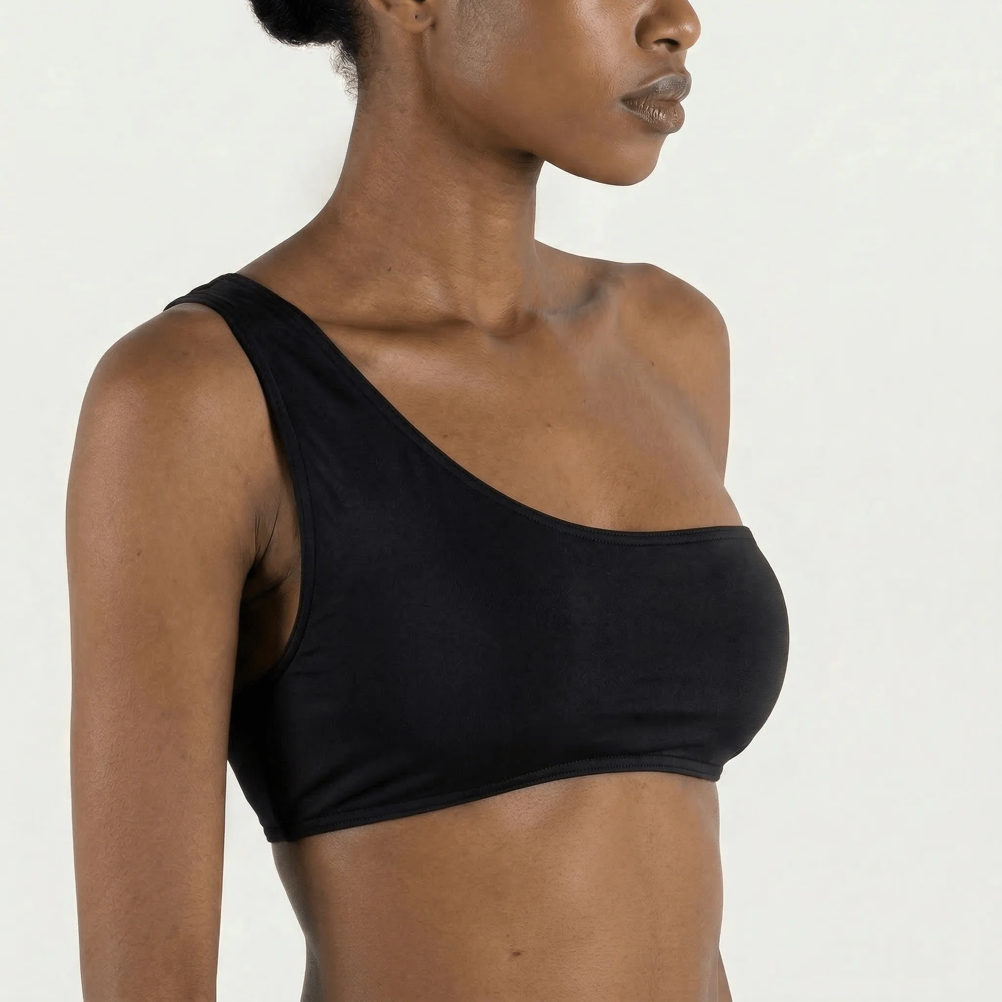 One-Shoulder Top Black - Image 4