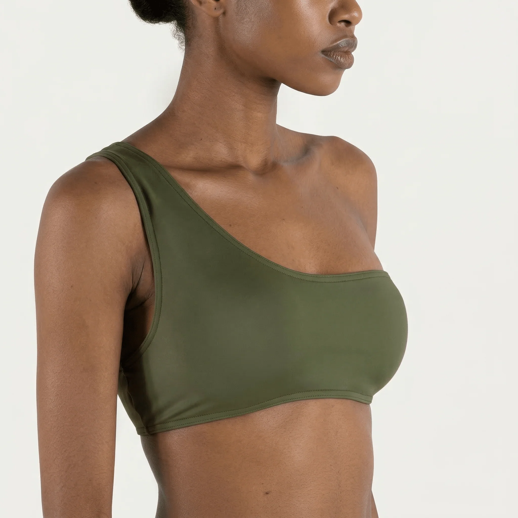 One-Shoulder Top Olive - Image 4
