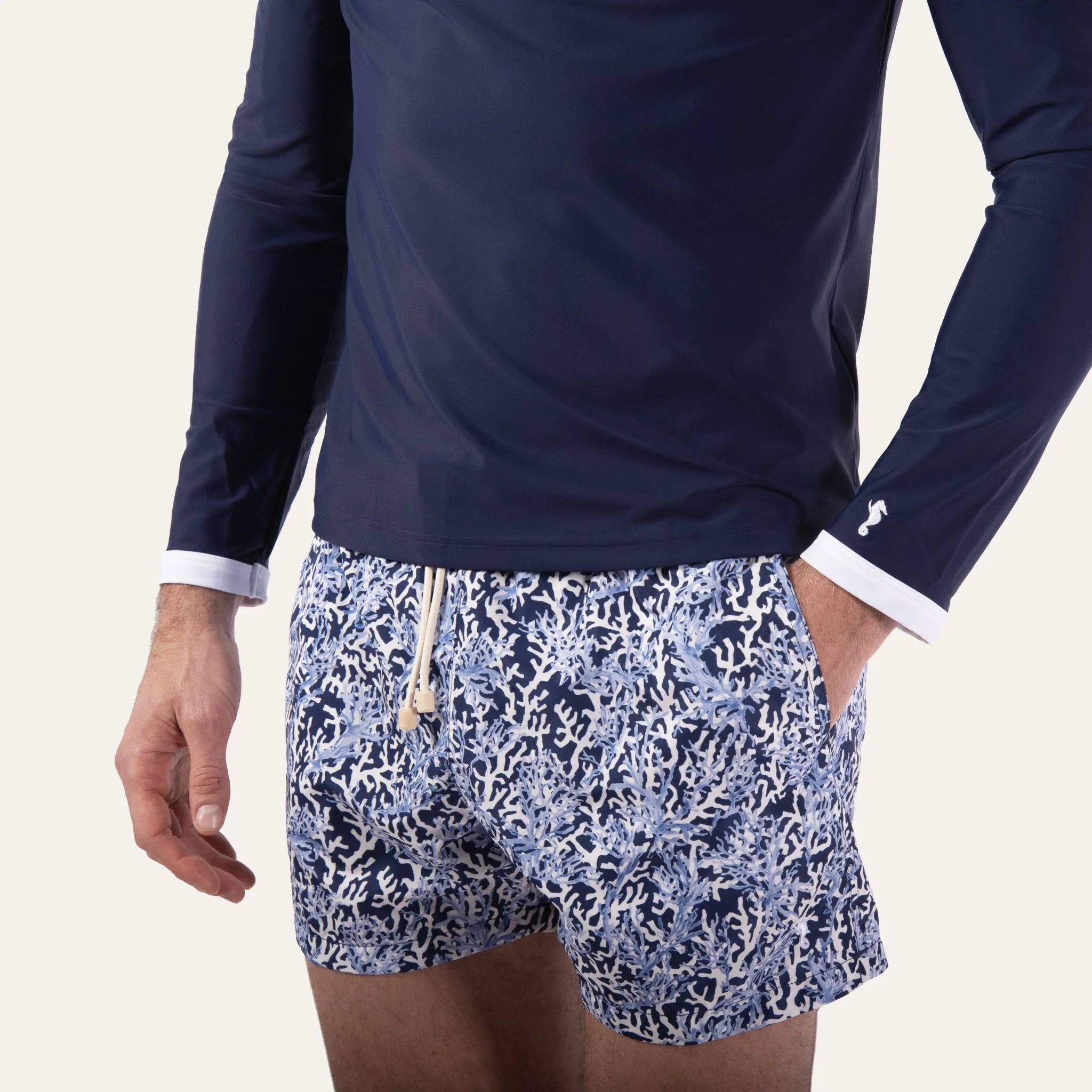 Rash Guard Man Navy (White) - - Image 4