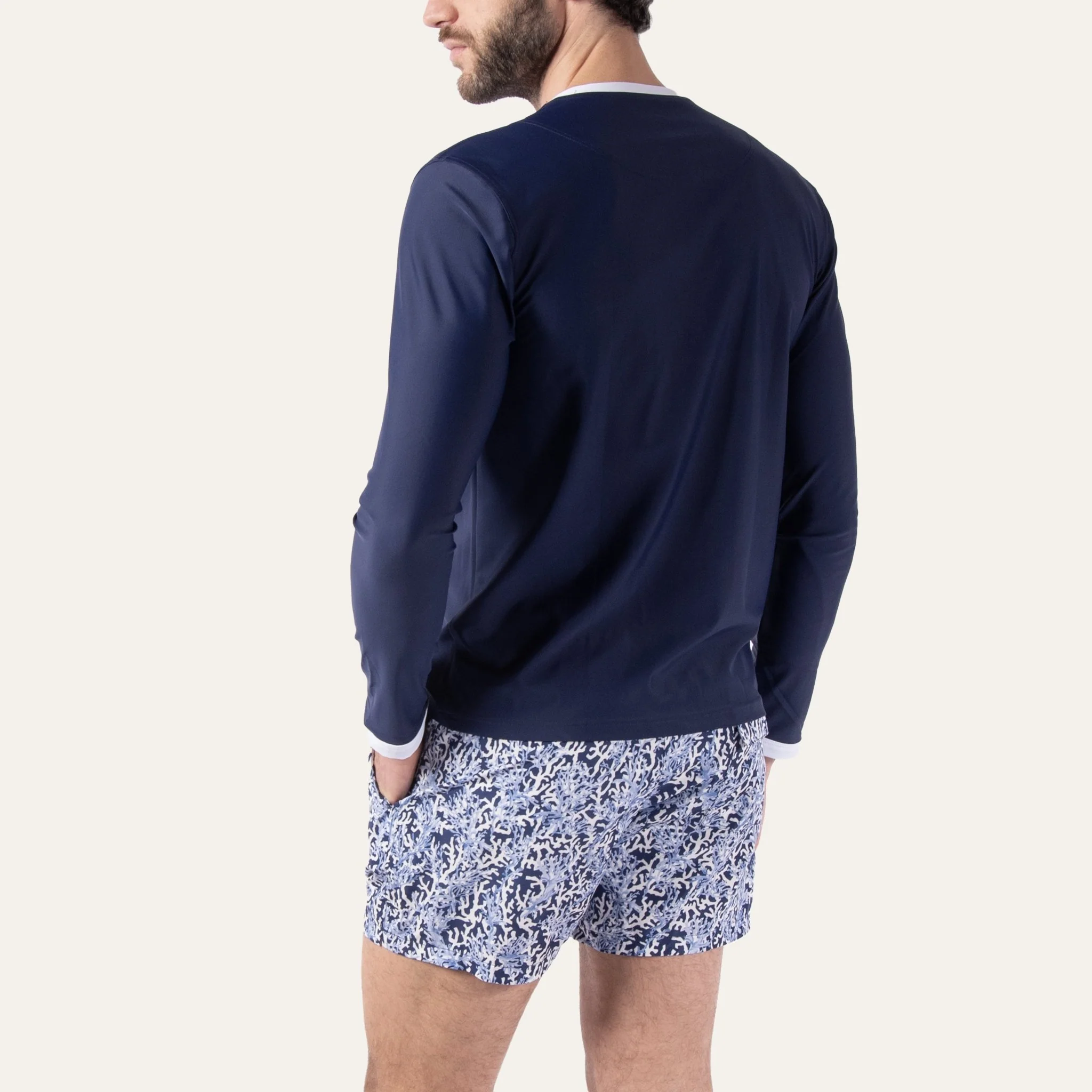 Rash Guard Man Navy (White) - - Image 6