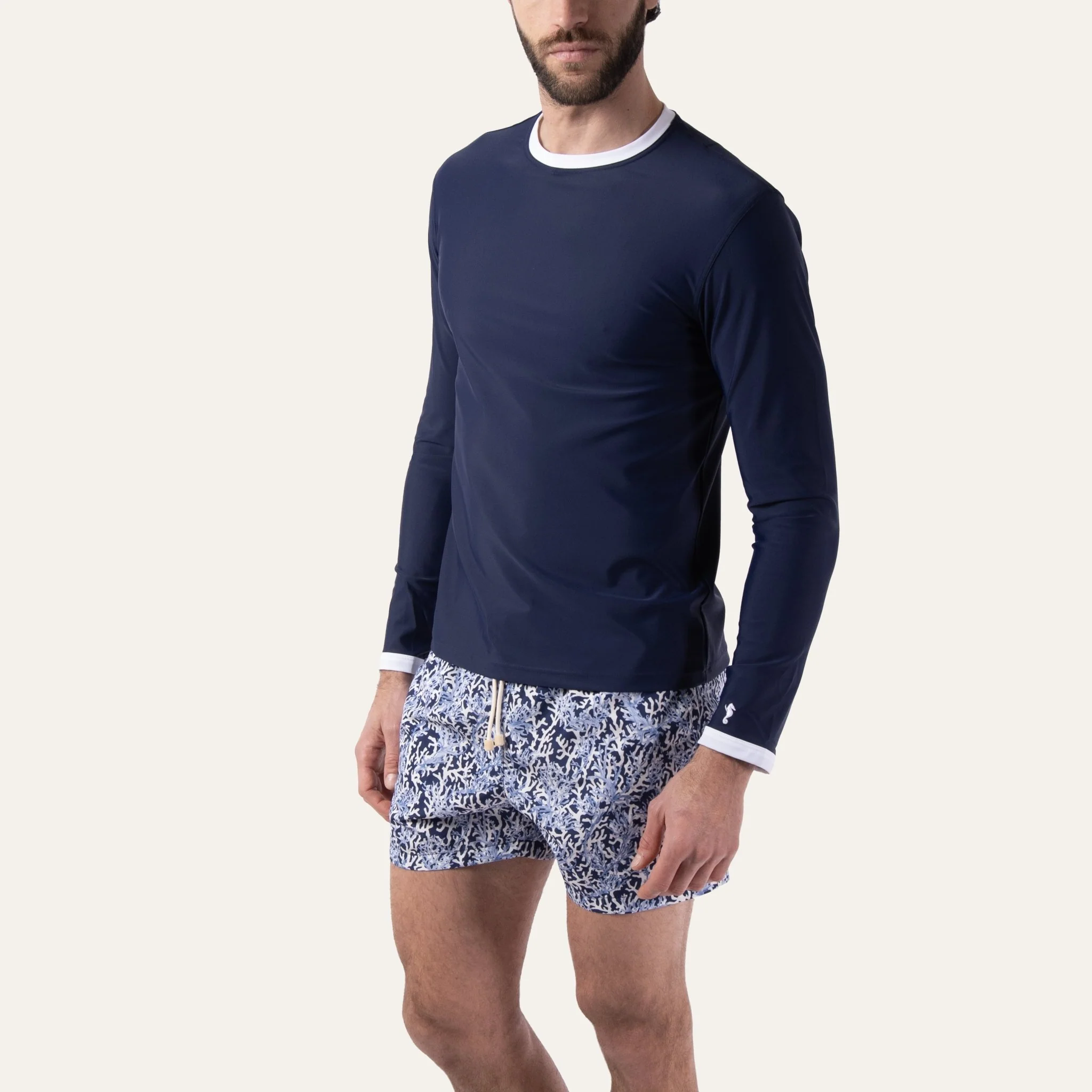 Rash Guard Man Navy (White) - - Image 7
