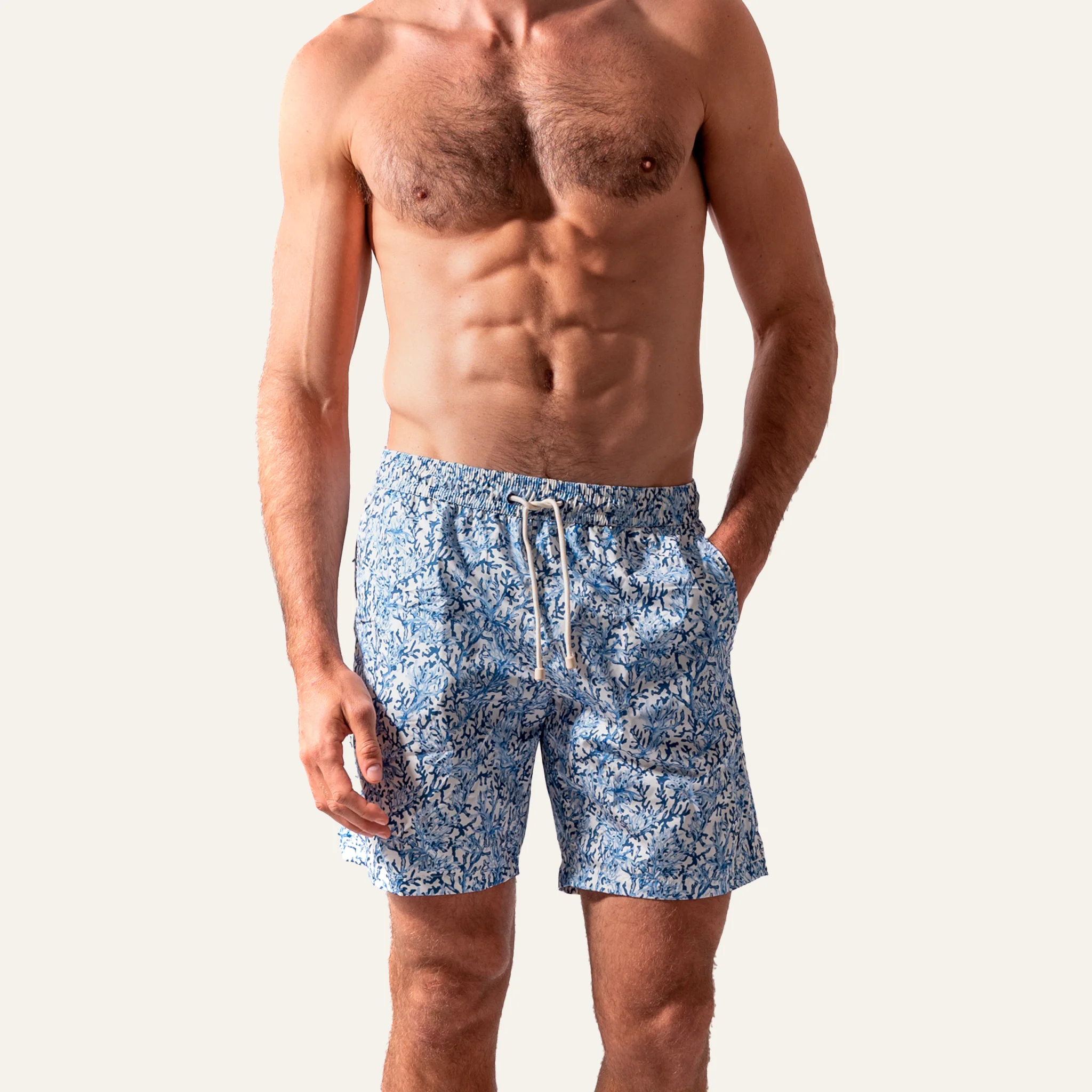 Swim Shorts Long Coral Blue - Image 3
