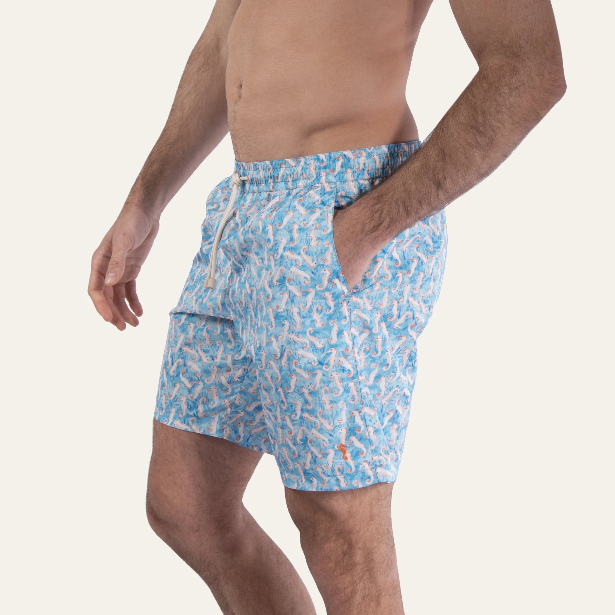 Swim Shorts Long Seahorse Turquoise - Image 3