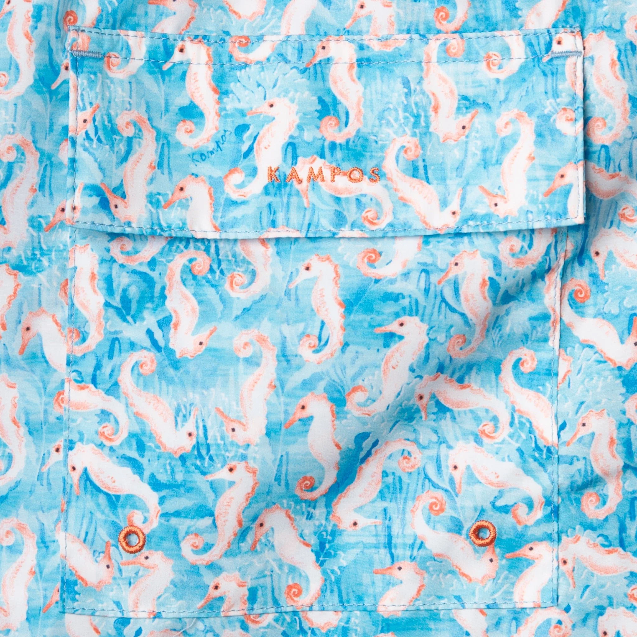Swim Shorts Long Seahorse Turquoise - Image 5
